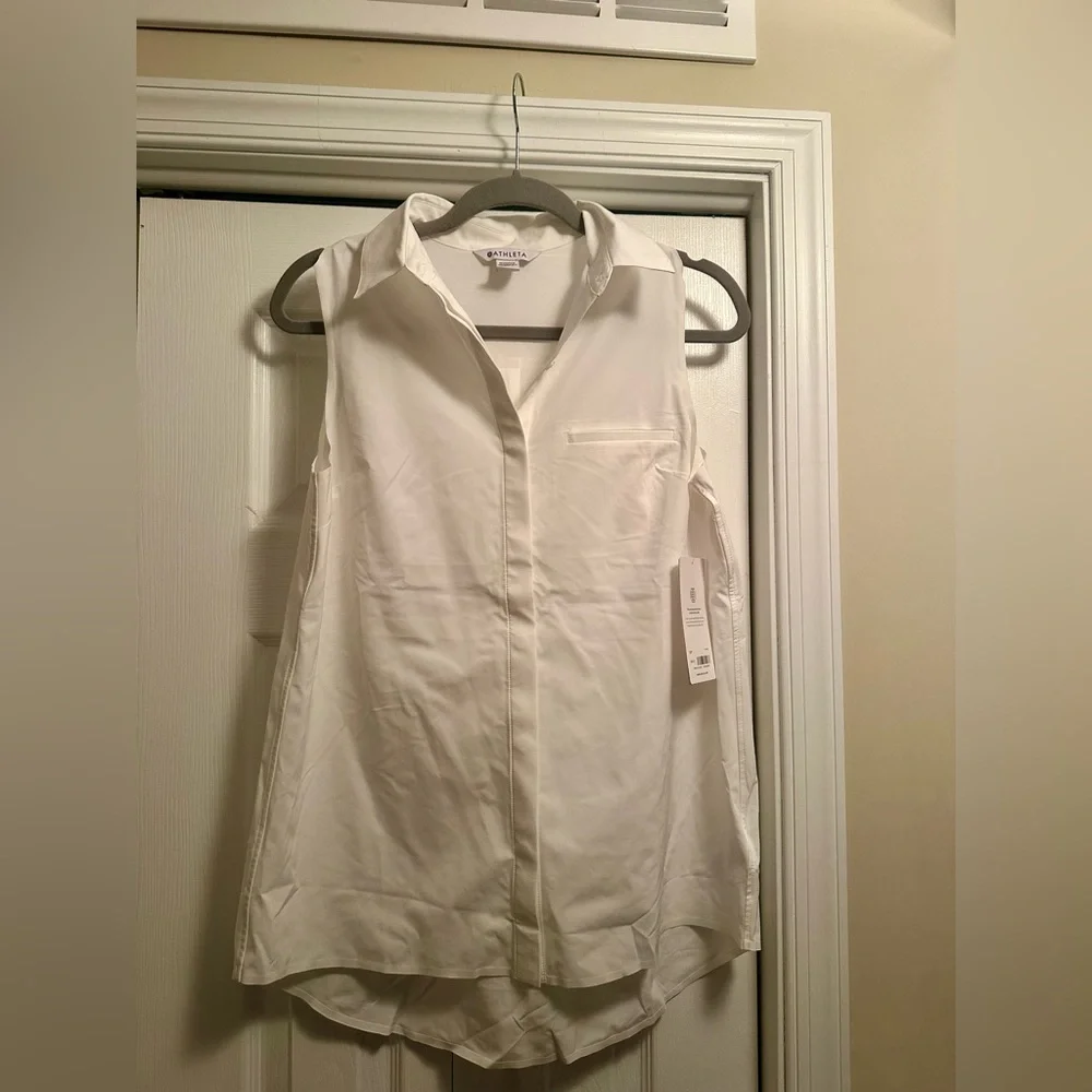 Athleta Urbanite II Sleeveless, Stretchy,White, Button Women's Camisole Size S - Picture 9 of 10